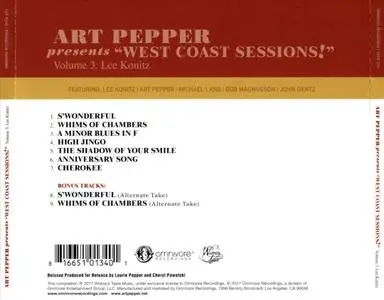 Art Pepper - Art Pepper Presents “West Coast Sessions!” Volume 3: Lee Konitz (2017) {Omnivore Recordings rec 1982}