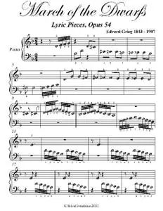 «March of the Dwarfs Beginner Piano Sheet Music» by Edvard Grieg