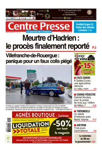 Centre Presse Aveyron - 27 Septembre 2024