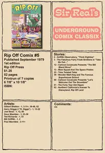 Rip Off Comix 005 1979 1st Edition Sir Real