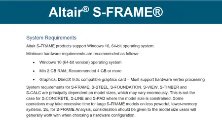 Altair S-FRAME Software Suite 2024.1