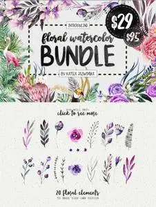 CreativeMarket - Floral Watercolor Bundle