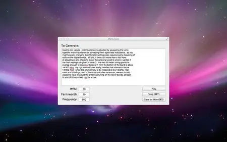 MorseGen v1.1 Mac OS X