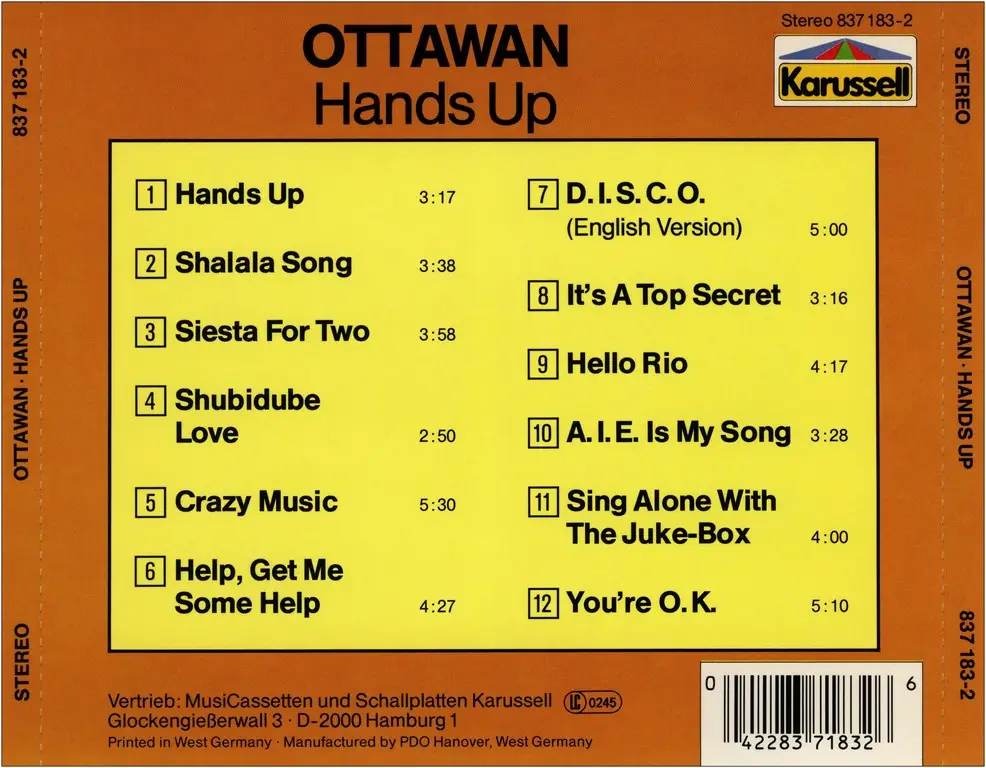 Переводится ап ап. Hands up Ottawan Ноты. Ottawan hands up. Оттаван группа Хэндс ап. Ottawan - Shalala Song фото.