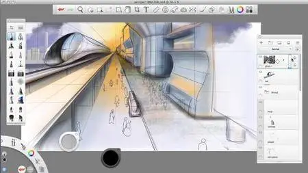 SketchBook Pro: Drawing One-Point Perspective