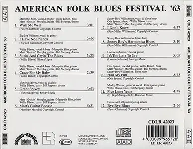 VA - American Folk Blues Festival '63 (1981)