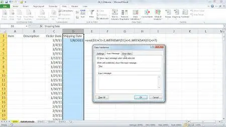 Excel 2010: Data Validation