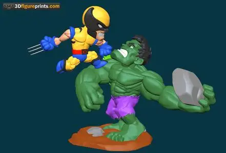Hulk Vs Wolverine Chibi