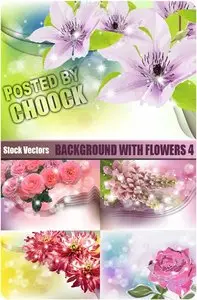 Background with flowers 4 - Stock Vector