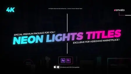 Neon Lights Titles 4K - Project for After Effects (Videohive)