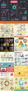 Infographics business concept flat design vector 11