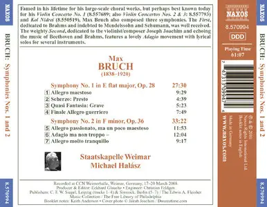 Michael Halasz, Staatskapelle Weimar - Max Bruch: Symphonies Nos. 1 and 2 (2010) [Re-Up]