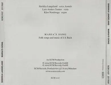 Sinikka Langeland, Lars Anders Tomter, Kare Nordstoga - Maria's Song: Folk Songs and music of J.S. Bach (2009)