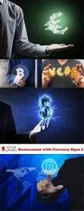 Photos - Businessman with Currency Signs 2