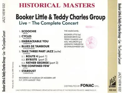 Booker Little and Teddy Charles - Live - The Complete Concert (1962) {Jazz View ‎COD 032 rel 2007}