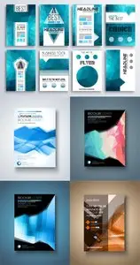 5 Brochure Templates Flyer Design Vector Set