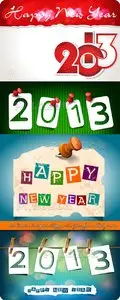 2013 Creative Inscription Happy New Year figures vector