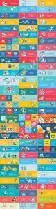 Banner flat design concept collection vector