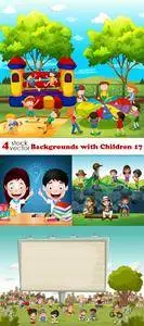 Vectors - Backgrounds with Children 17