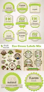 Vectors - Eco Green Labels Mix