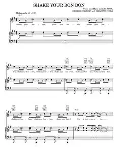 Shake Your Bon Bon - Ricky Martin, William Hung (Piano-Vocal-Guitar)