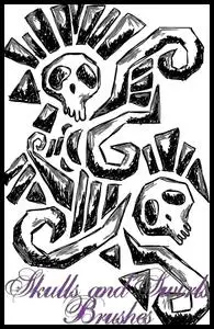 Skulls and Swirls brushes for Photoshop