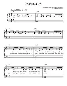 Hope ur ok - Olivia Rodrigo (Easy Piano)