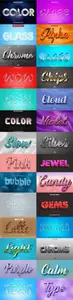 3D Glass & Glossy Styles Pack - Editable Text Effects for Photoshop