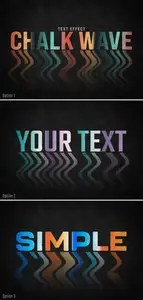 AS - Long Wavy Chalk Shadow Text Effect Mockup 499677309