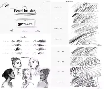 8 Pencil Brushes Pack for Procreate