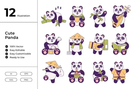 Cute Panda Illustration