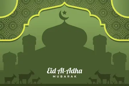 EE - Eid Al-Adha Islamic Background in Green Color ZQLUZDD