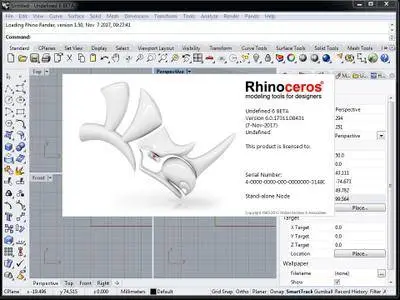 Rhino 6 beta version 6.0.17311.08431