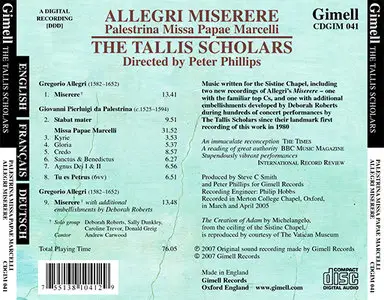 The Tallis Scholars - Music written for the Sistine Chapel (2007, Gimell Records # CDGIM 041)