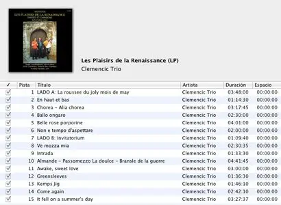Clemencic Trio - Les Plaisirs de la Renaissance (LP / FLAC)