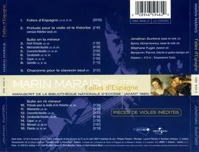 Jonathan Dunford - Marin Marais: Folies d'Espagne - Pièces de Violes Inédites (2000)