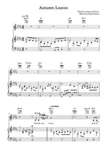 Autumn leaves - Eva Cassidy (Piano-Vocal-Guitar (Piano Accompaniment))