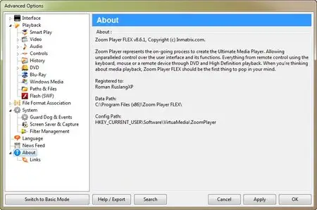 Zoom Player FLEX 8.6.1