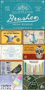 CreativeMarket - The Illustrator Brushes Mega-Bundle!