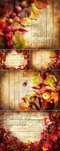 Stock Photo - Autumn Wooden Backgrounds