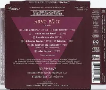 Arvo Part - Triodion and Other Choral Works -  Polyphony & Stephen Layton (2003) {Hyperion SACD Hybrid SACDA67375}