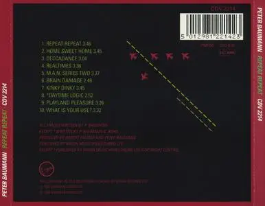 Peter Baumann - Repeat Repeat (1981) {Virgin CDV 2214 rel 1990}