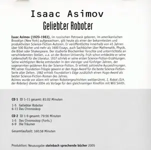 Isaac Asimov, "Geliebter Roboter" (3 Stories Aus Der Welt Von Morgen) 2 Audio CDs