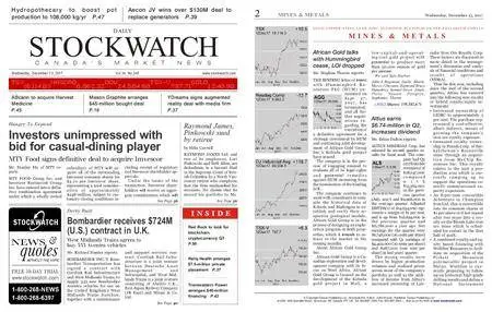 Stockwatch - Canada Daily – December 13, 2017