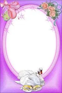 Frame with swans for Photoshop