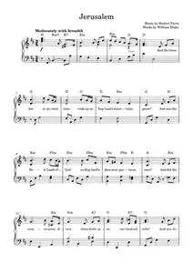 Jerusalem - Hubert Parry, William Blake (Piano-Vocal-Guitar (Piano Accompaniment))