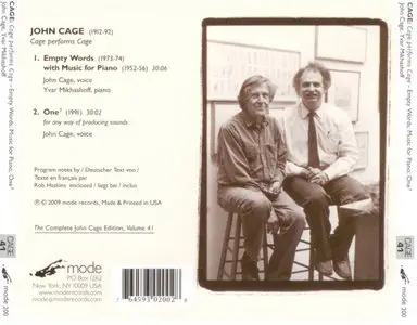John Cage - Cage Performs Cage (2009)