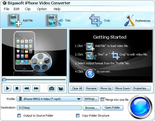 Bigasoft iPhone Video Converter v2.5.0.3947
