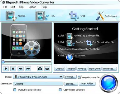Bigasoft iPhone Video Converter v2.5.0.3947