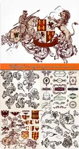 Calligraphic vintage design elements vector set 11